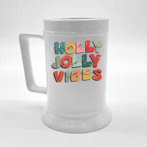 Holly Jolly Vibes Christmas Lights Beer Stein