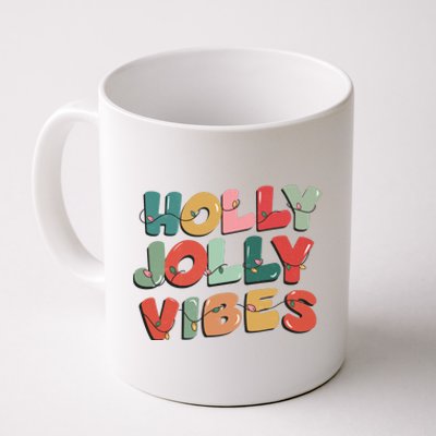 Holly Jolly Vibes Christmas Lights Coffee Mug