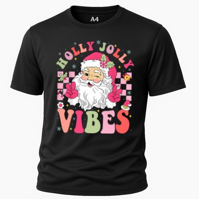 Holly Jolly Vibes Groovy Cute Santa Claus Christmas Performance Shirt