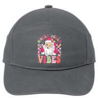 Holly Jolly Vibes Groovy Cute Santa Claus Christmas 7-Panel Snapback Hat
