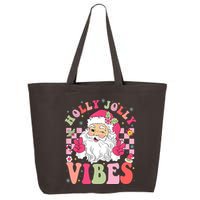 Holly Jolly Vibes Groovy Cute Santa Claus Christmas 25L Jumbo Tote