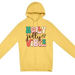 Holly Jolly Vibes Festive Artwork Premium Pullover Hoodie