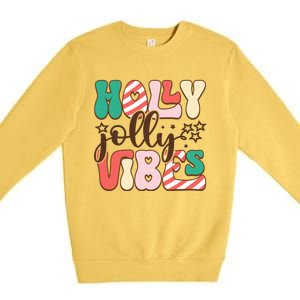 Holly Jolly Vibes Festive Artwork Premium Crewneck Sweatshirt