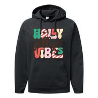 Holly Jolly Vibes Festive Artwork Performance Fleece Hoodie