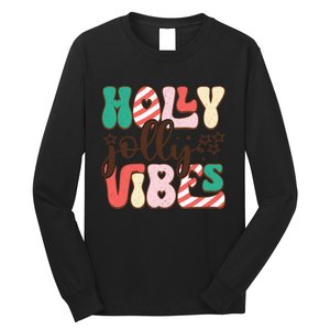 Holly Jolly Vibes Festive Artwork Long Sleeve Shirt