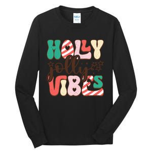 Holly Jolly Vibes Festive Artwork Tall Long Sleeve T-Shirt