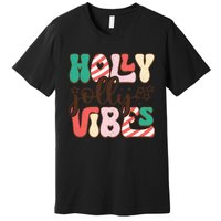 Holly Jolly Vibes Festive Artwork Premium T-Shirt