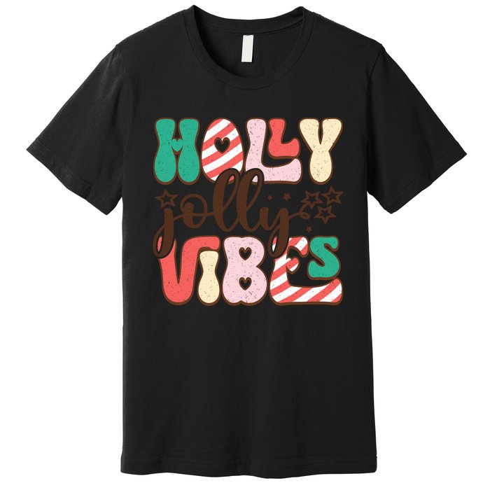 Holly Jolly Vibes Festive Artwork Premium T-Shirt