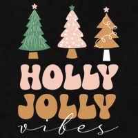 Holly Jolly Vibes Retro Groovy Ladies PosiCharge Tri-Blend Wicking Tank