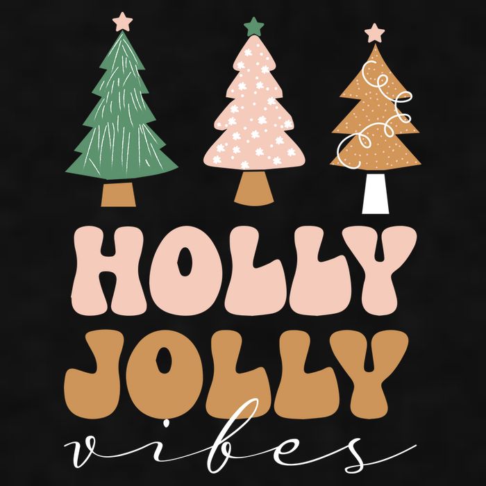 Holly Jolly Vibes Retro Groovy Ladies PosiCharge Tri-Blend Wicking Tank