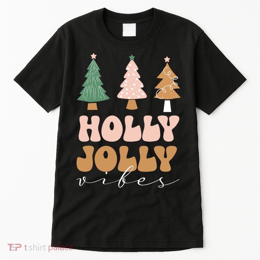 Holly Jolly Vibes Retro Groovy Tall T-Shirt