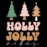 Holly Jolly Vibes Retro Groovy 16 in Basic Backpack