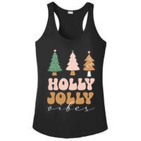 Holly Jolly Vibes Retro Groovy Ladies PosiCharge Competitor Racerback Tank