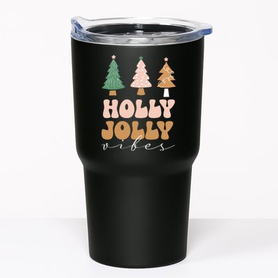 Holly Jolly Vibes Retro Groovy Tumbler