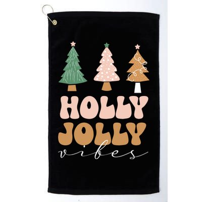 Holly Jolly Vibes Retro Groovy Golf Towel