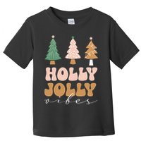 Holly Jolly Vibes Retro Groovy Toddler T-Shirt
