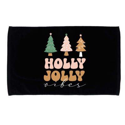 Holly Jolly Vibes Retro Groovy Microfiber Hand Towel