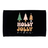 Holly Jolly Vibes Retro Groovy Microfiber Hand Towel