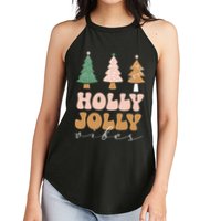 Holly Jolly Vibes Retro Groovy Women's Perfect Tri Rocker Tank