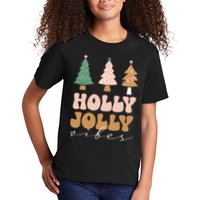 Holly Jolly Vibes Retro Groovy Kids T-Shirt
