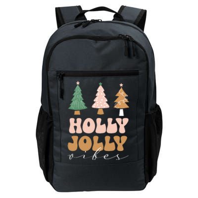 Holly Jolly Vibes Retro Groovy Daily Commute Backpack