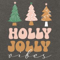 Holly Jolly Vibes Retro Groovy Cotton Canvas Backpack