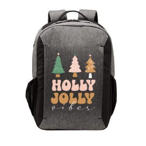 Holly Jolly Vibes Retro Groovy Vector Backpack