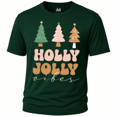 Holly Jolly Vibes Retro Groovy Performance Shirt