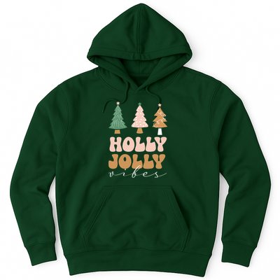 Holly Jolly Vibes Retro Groovy Hoodie