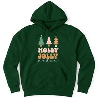 Holly Jolly Vibes Retro Groovy Hoodie