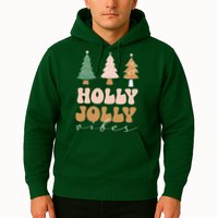 Holly Jolly Vibes Retro Groovy Hoodie
