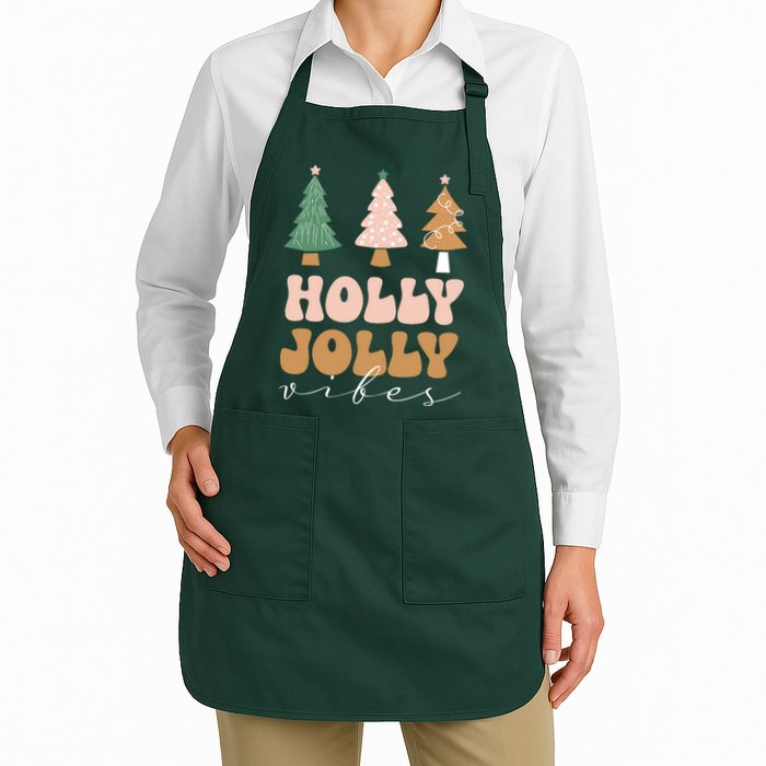 Holly Jolly Vibes Retro Groovy Apron