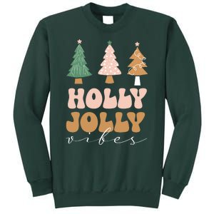 Holly Jolly Vibes Retro Groovy Sweatshirt