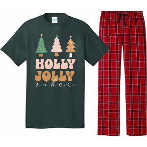 Holly Jolly Vibes Retro Groovy Pajama Set