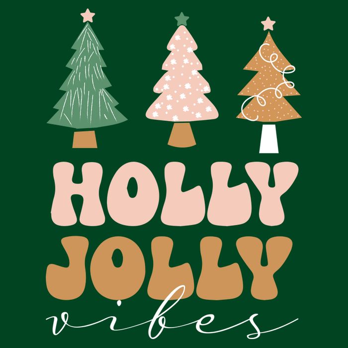 Holly Jolly Vibes Retro Groovy Poster