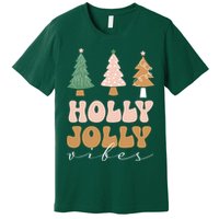 Holly Jolly Vibes Retro Groovy Premium T-Shirt