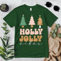 Holly Jolly Vibes Retro Groovy Premium T-Shirt