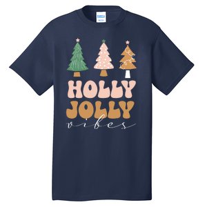 Holly Jolly Vibes Retro Groovy Tall T-Shirt