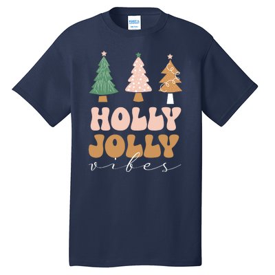 Holly Jolly Vibes Retro Groovy Tall T-Shirt