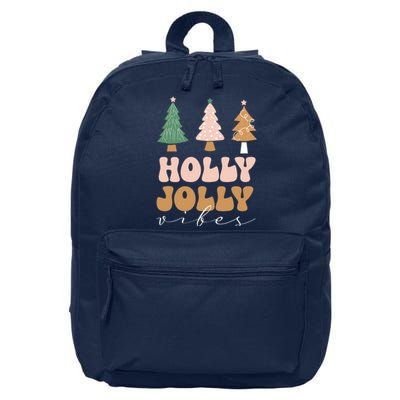 Holly Jolly Vibes Retro Groovy 16 in Basic Backpack