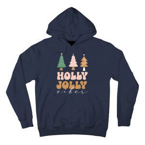 Holly Jolly Vibes Retro Groovy Tall Hoodie