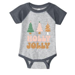 Holly Jolly Vibes Retro Groovy Infant Baby Jersey Bodysuit