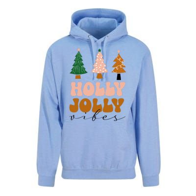 Holly Jolly Vibes Retro Groovy Unisex Surf Hoodie