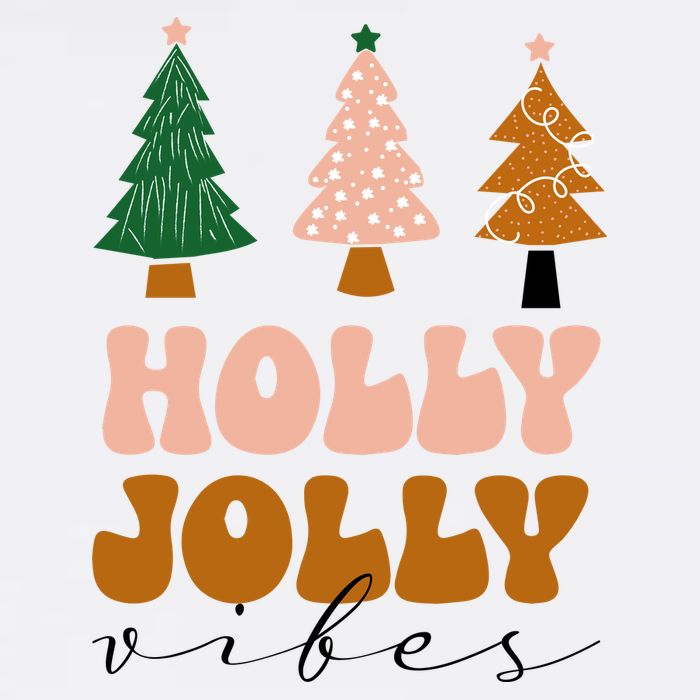 Holly Jolly Vibes Retro Groovy Garment-Dyed Sweatshirt