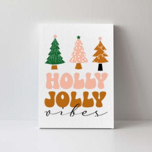 Holly Jolly Vibes Retro Groovy Canvas