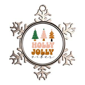 Holly Jolly Vibes Retro Groovy Metallic Star Ornament