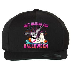 Halloween Just Waiting For Halloween Funny Dancing Ghost Gift Wool Snapback Cap