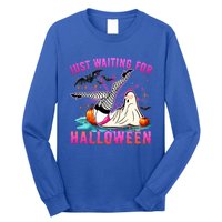 Halloween Just Waiting For Halloween Funny Dancing Ghost Gift Long Sleeve Shirt