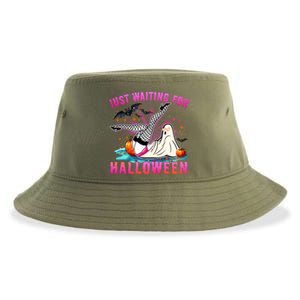 Halloween Just Waiting For Halloween Funny Dancing Ghost Gift Sustainable Bucket Hat