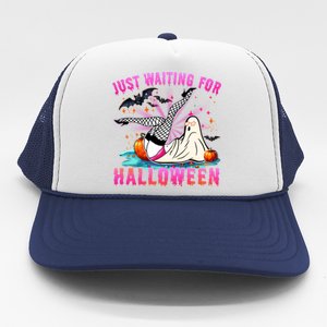 Halloween Just Waiting For Halloween Funny Dancing Ghost Gift Trucker Hat